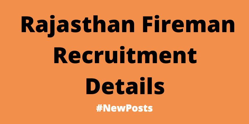 Rajasthan Fireman Vacancy